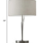 HomeRoots Contemporary Metal Table Lamp With Brushed Steel Finish