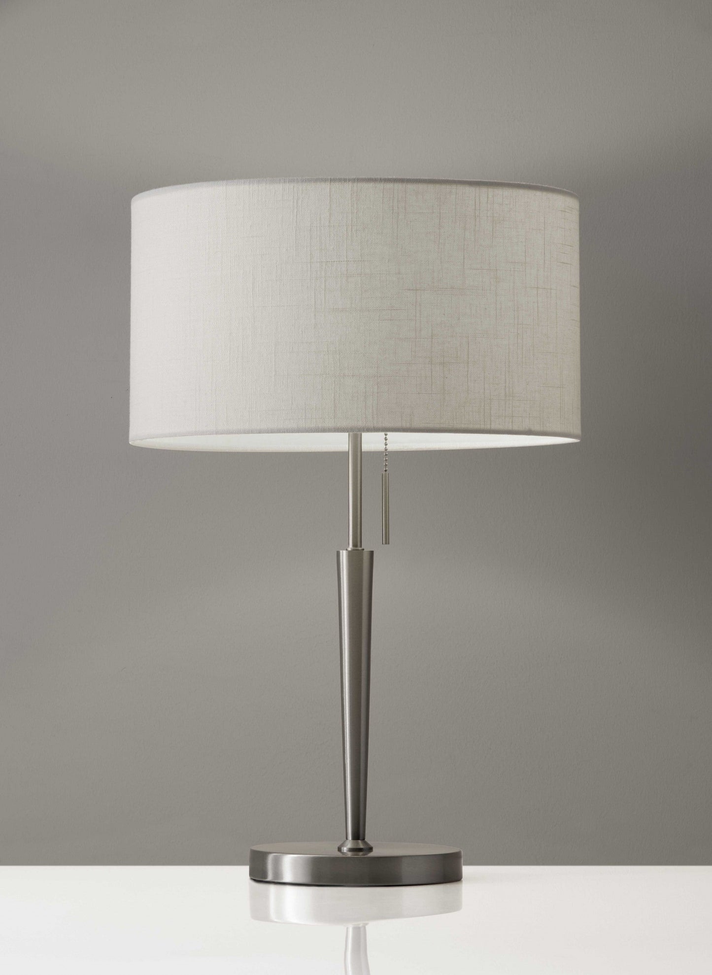 HomeRoots Contemporary Metal Table Lamp With Brushed Steel Finish