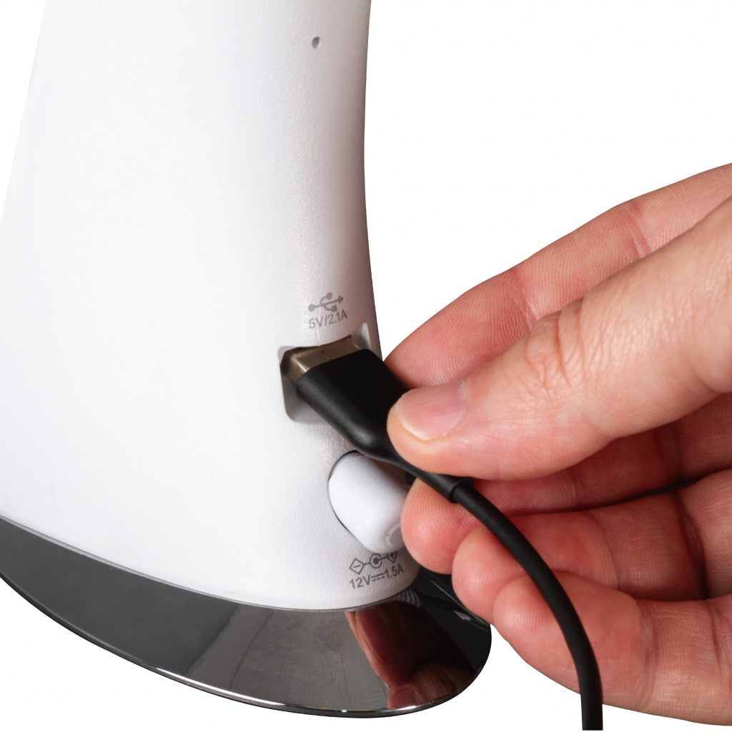 HomeRoots Contemporary Sanitizing LED Desk Lamp With Matte White Finish