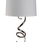 HomeRoots Contemporary Silver Table Lamp with White Shade