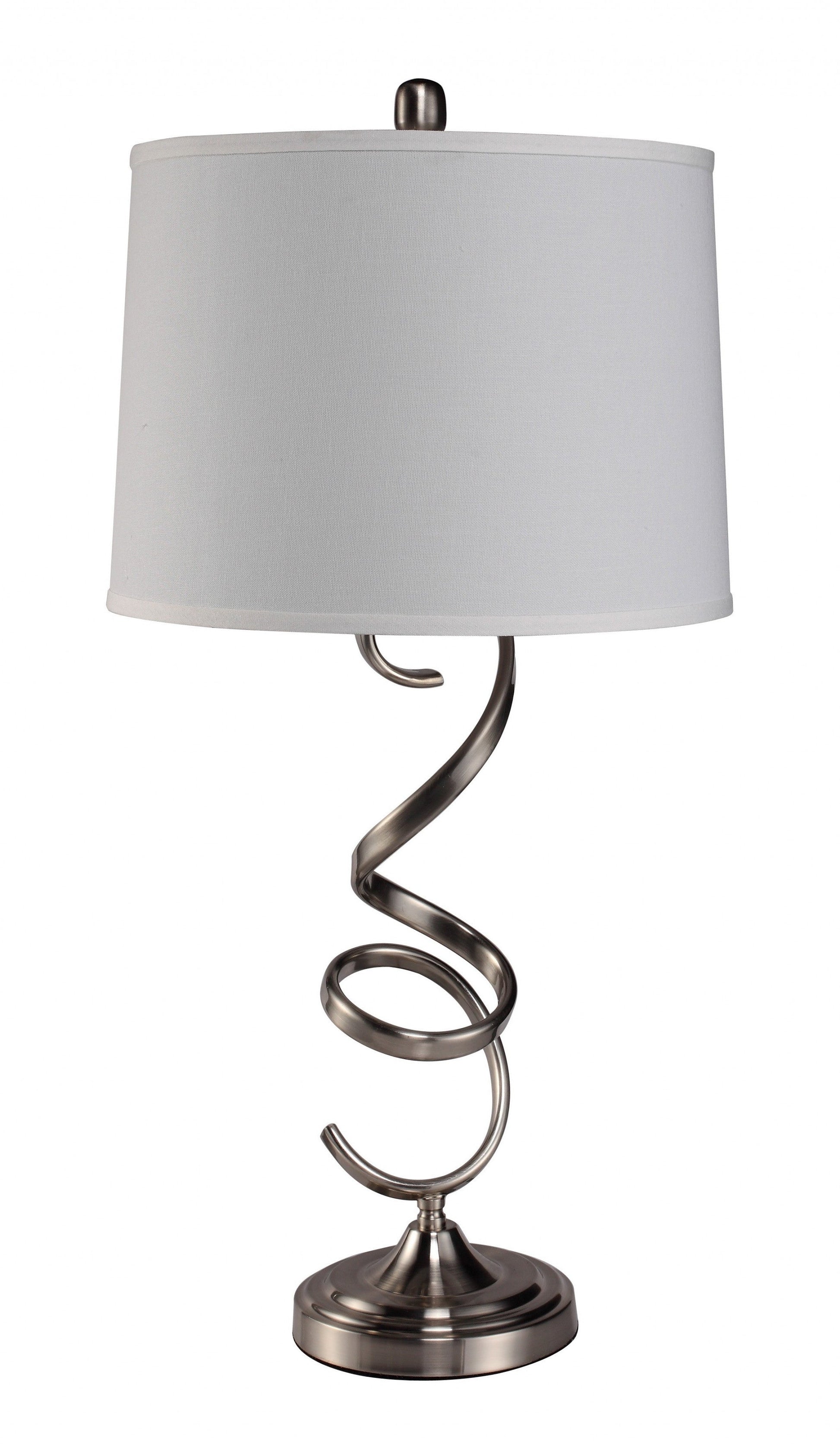 HomeRoots Contemporary Silver Table Lamp with White Shade
