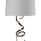 HomeRoots Contemporary Silver Table Lamp with White Shade