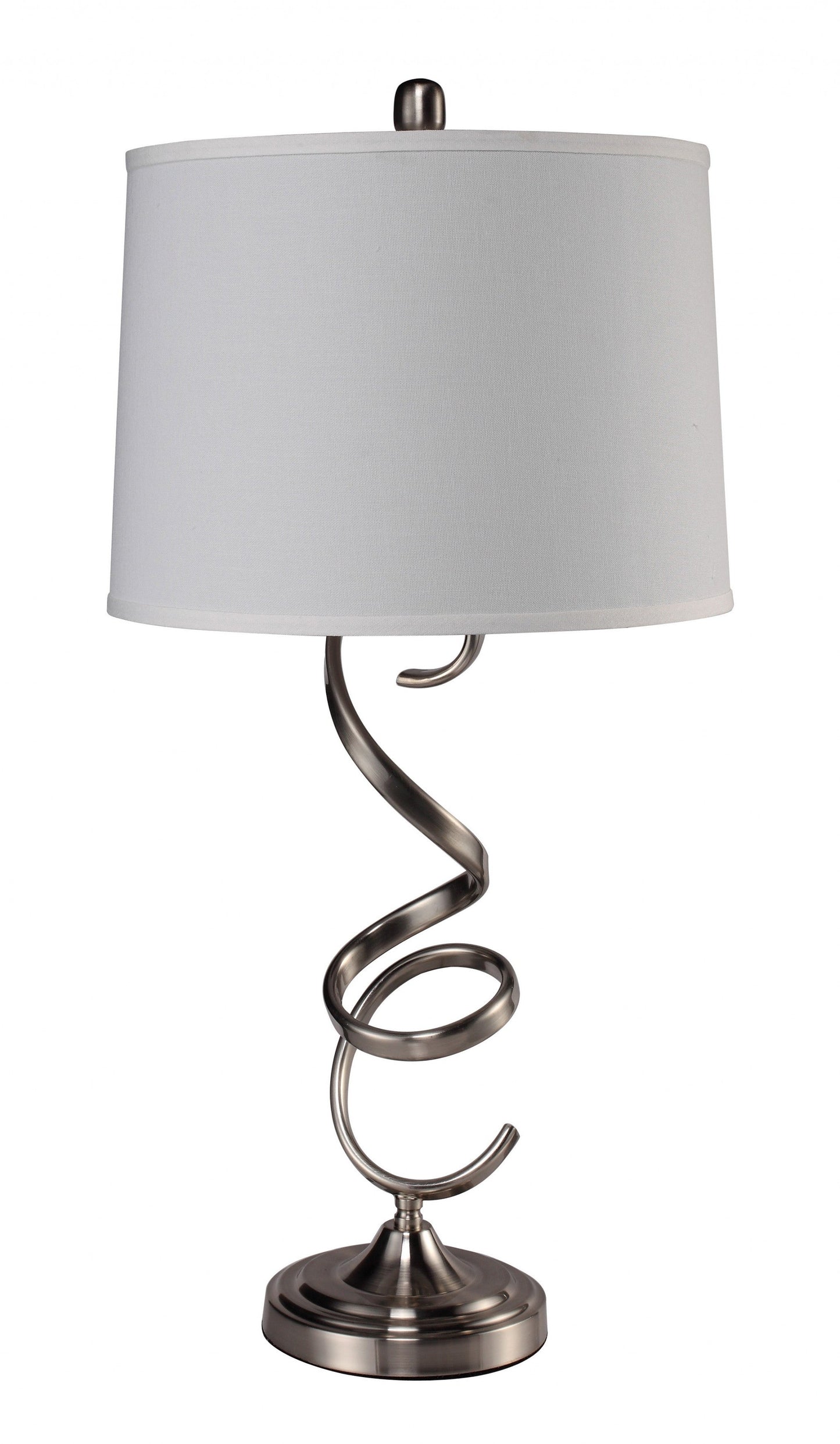 HomeRoots Contemporary Silver Table Lamp with White Shade
