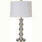 HomeRoots Contemporary Table Lamp With White Shade in Silver Finish