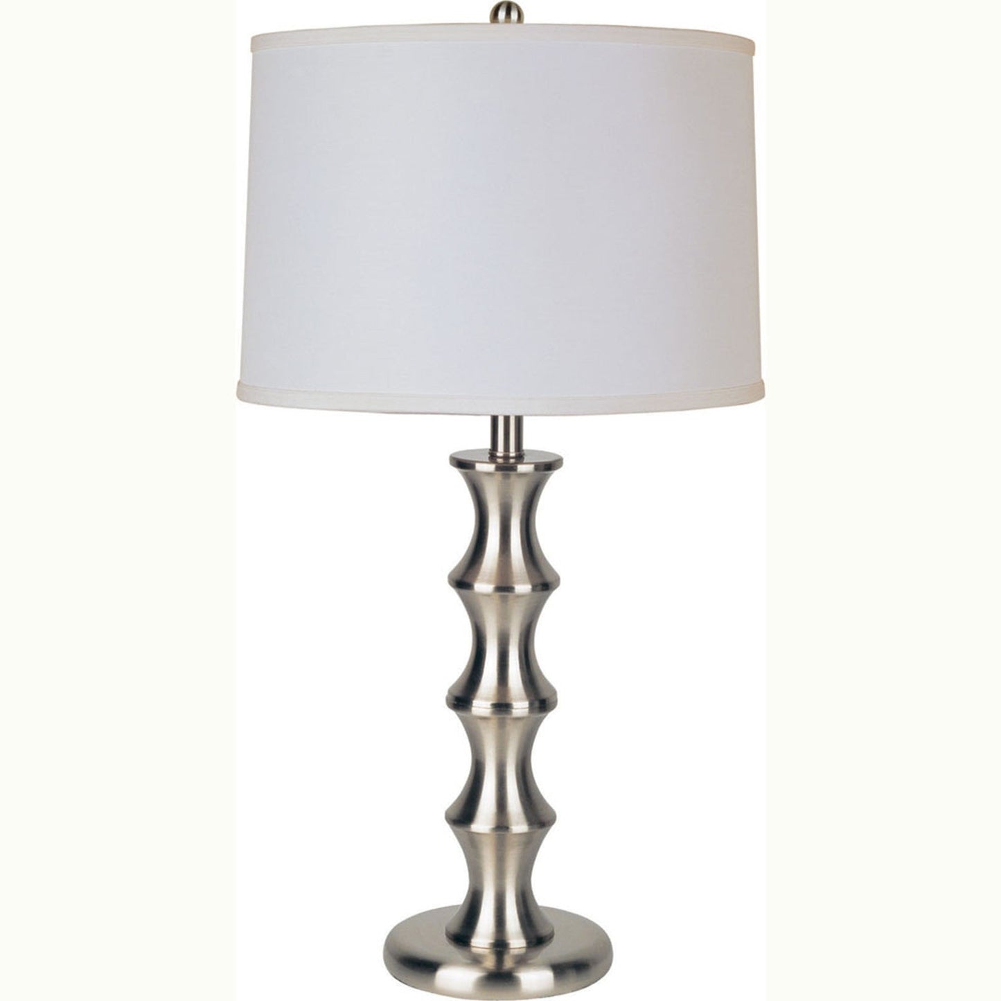 HomeRoots Contemporary Table Lamp With White Shade in Silver Finish