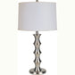 HomeRoots Contemporary Table Lamp With White Shade in Silver Finish