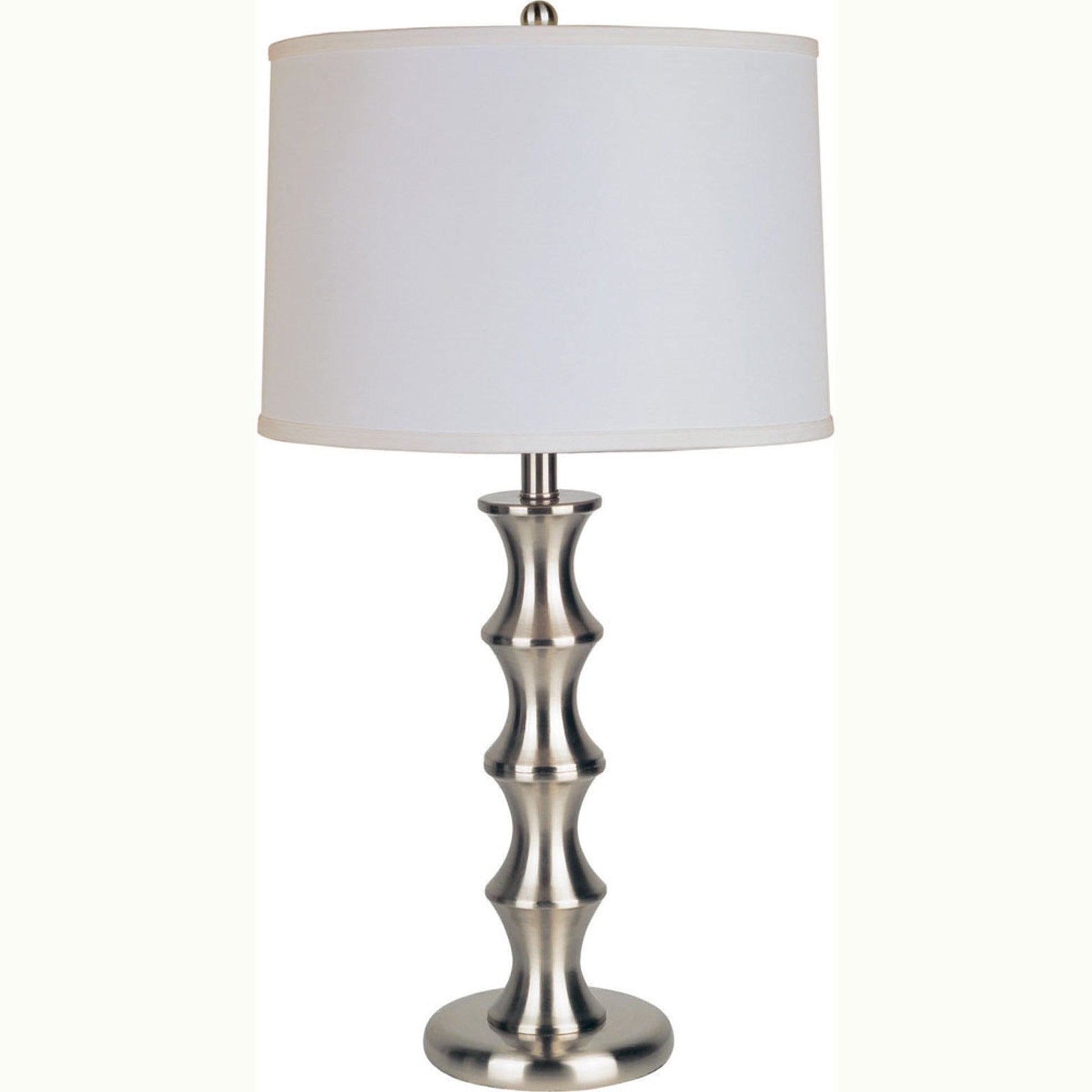 HomeRoots Contemporary Table Lamp With White Shade in Silver Finish