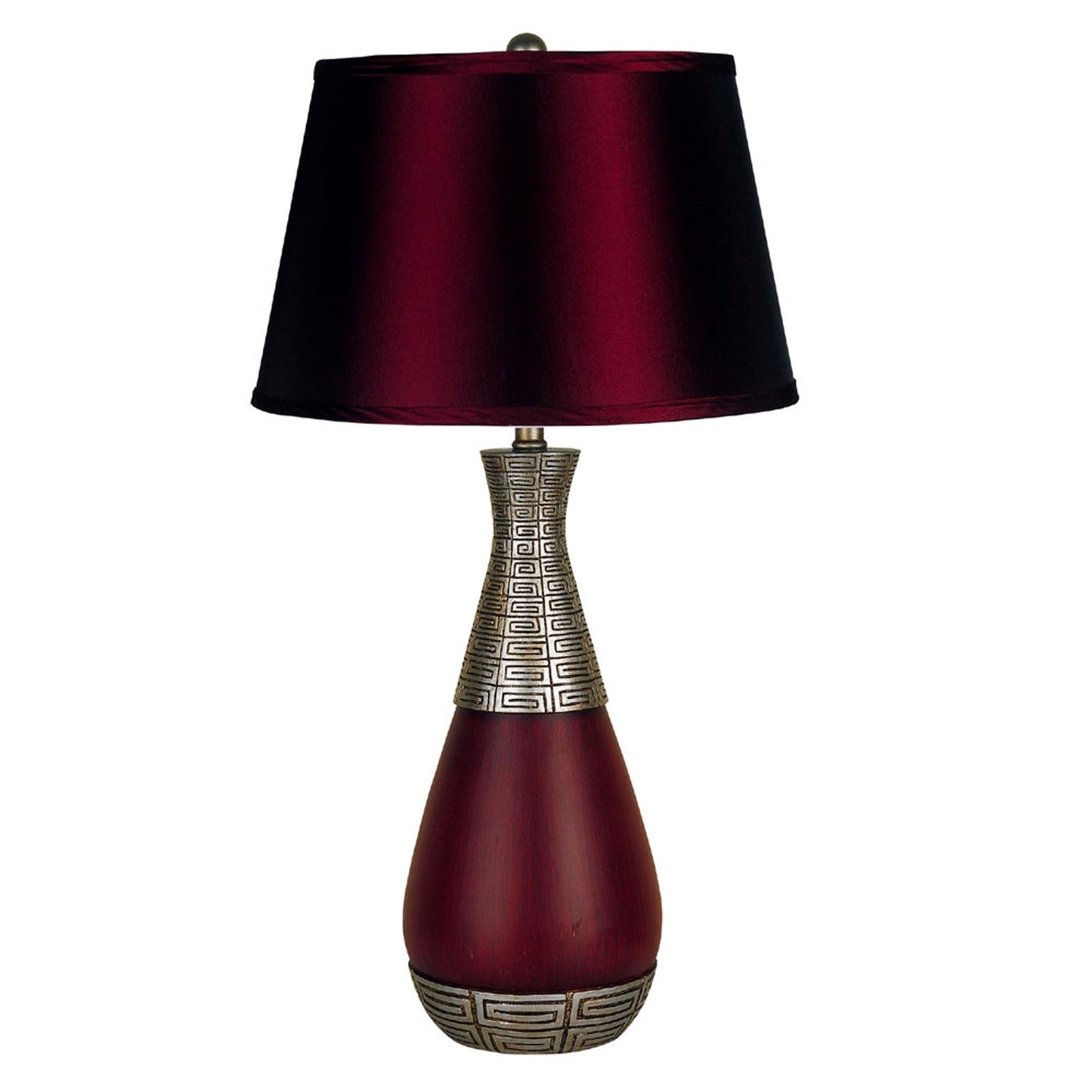 HomeRoots Contemporary Table Lamp in Maroon Finish