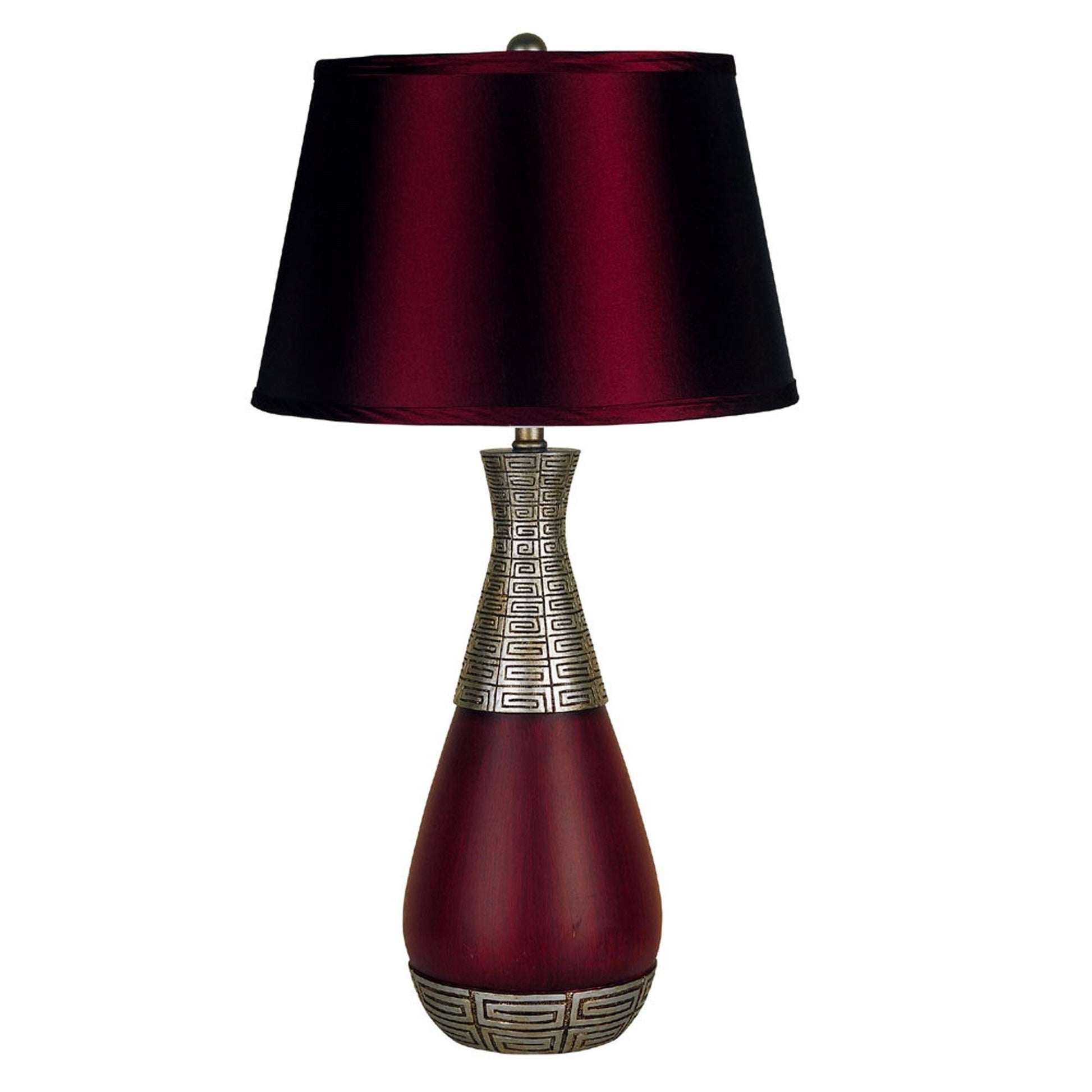 HomeRoots Contemporary Table Lamp in Maroon Finish