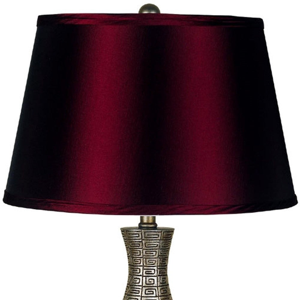 HomeRoots Contemporary Table Lamp in Maroon Finish