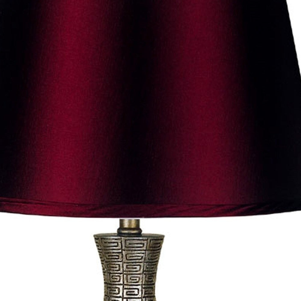 HomeRoots Contemporary Table Lamp in Maroon Finish