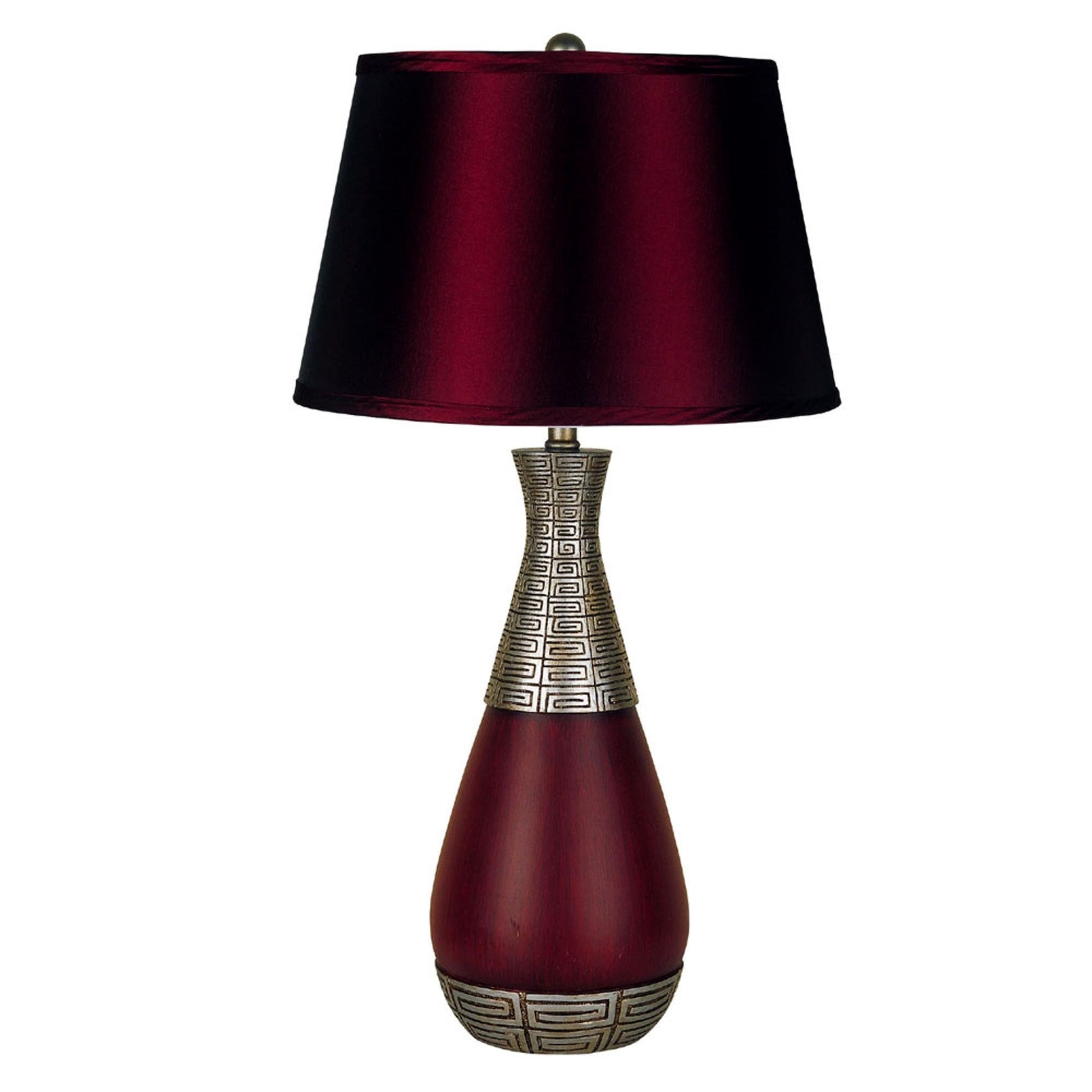 HomeRoots Contemporary Table Lamp in Maroon Finish