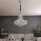 HomeRoots Contemporary White Chandelier With Faux Crystal Finish