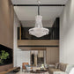 HomeRoots Contemporary White Chandelier With Faux Crystal Finish