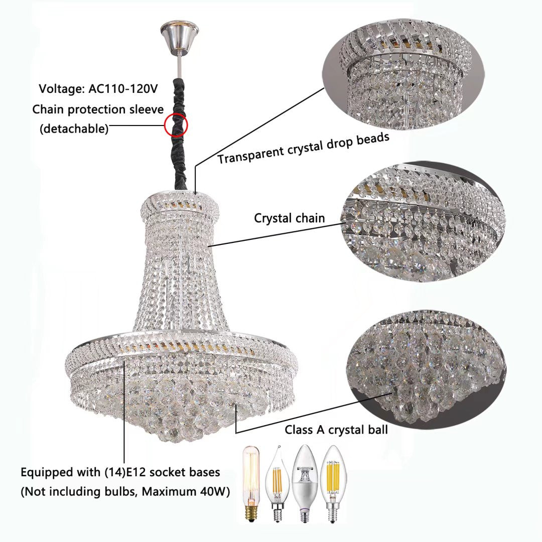HomeRoots Contemporary White Chandelier With Faux Crystal Finish