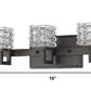 HomeRoots Coralie 3-Light Sconce With Pressed Crystal Shades and Oil Rubbed Bronze Finish