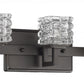 HomeRoots Coralie 3-Light Sconce With Pressed Crystal Shades and Oil Rubbed Bronze Finish