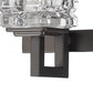 HomeRoots Coralie 3-Light Sconce With Pressed Crystal Shades and Oil Rubbed Bronze Finish