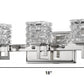 HomeRoots Coralie 3-Light Wall Sconce With Pressed Crystal Shades in Polished Nickel Finish