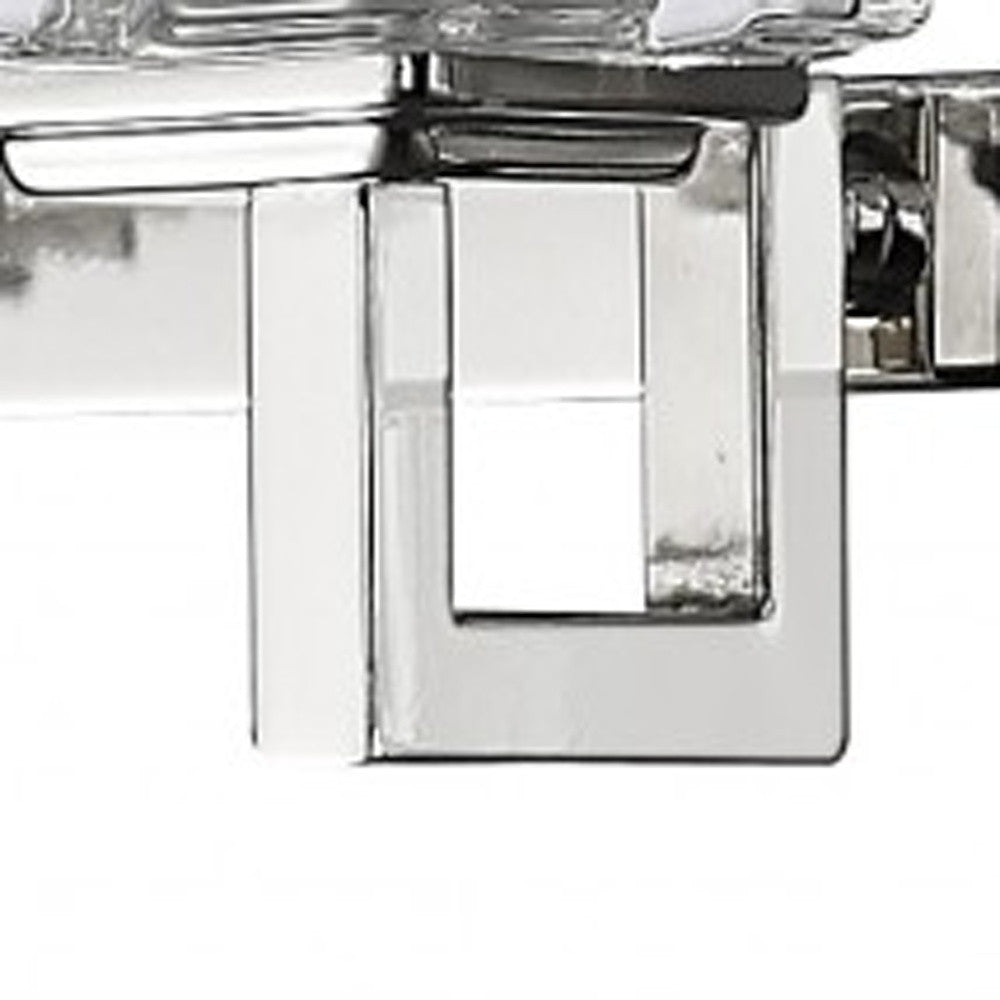 HomeRoots Coralie 5-Light Wall Sconce With Pressed Crystal Shades and Polished Nickel Finish