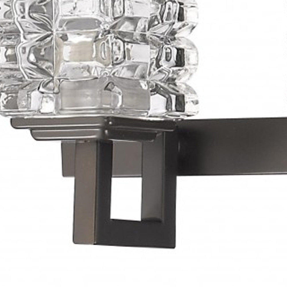 HomeRoots Coralie 5-Light Wall Sconce With Pressed Crystal Shades in Oil Rubbed Bronze Finish