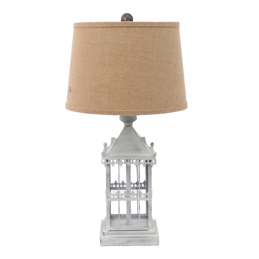HomeRoots Country Cottage Castle Table Lamp In Gray