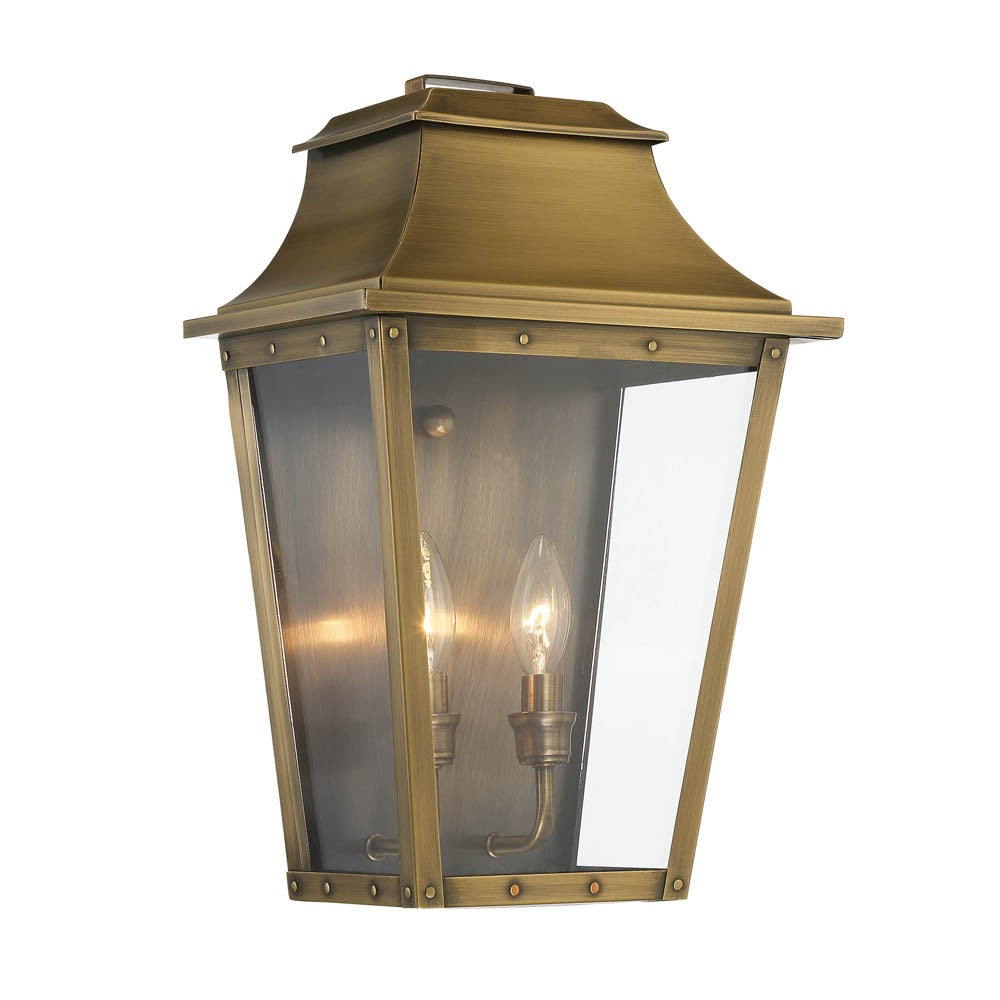 HomeRoots Coventry 2-Light Pocket Wall Light With Aged Brass Finish