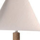 HomeRoots Creamy White Floor Lamp With Nautical Rope Finish