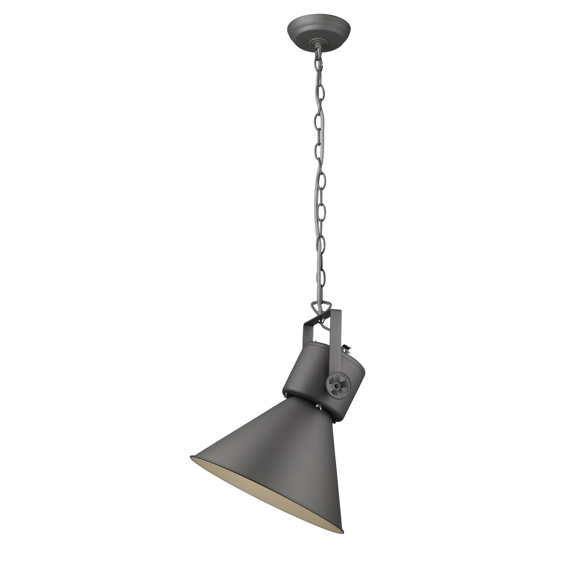 HomeRoots Crew 1-Light Pendant in Gray Finish