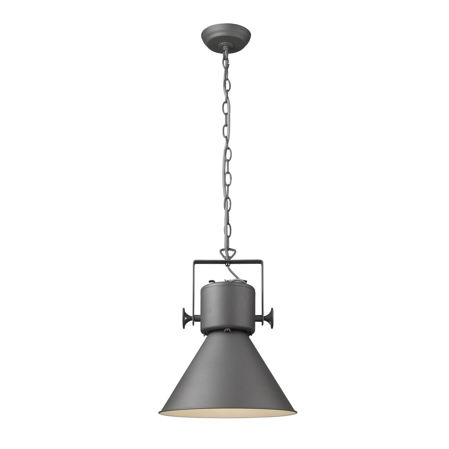 HomeRoots Crew 1-Light Pendant in Gray Finish