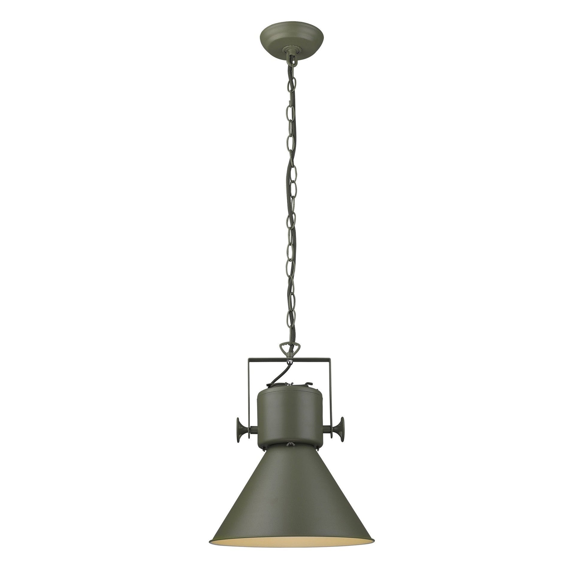 HomeRoots Crew 1-Light Pendant in Green Finish