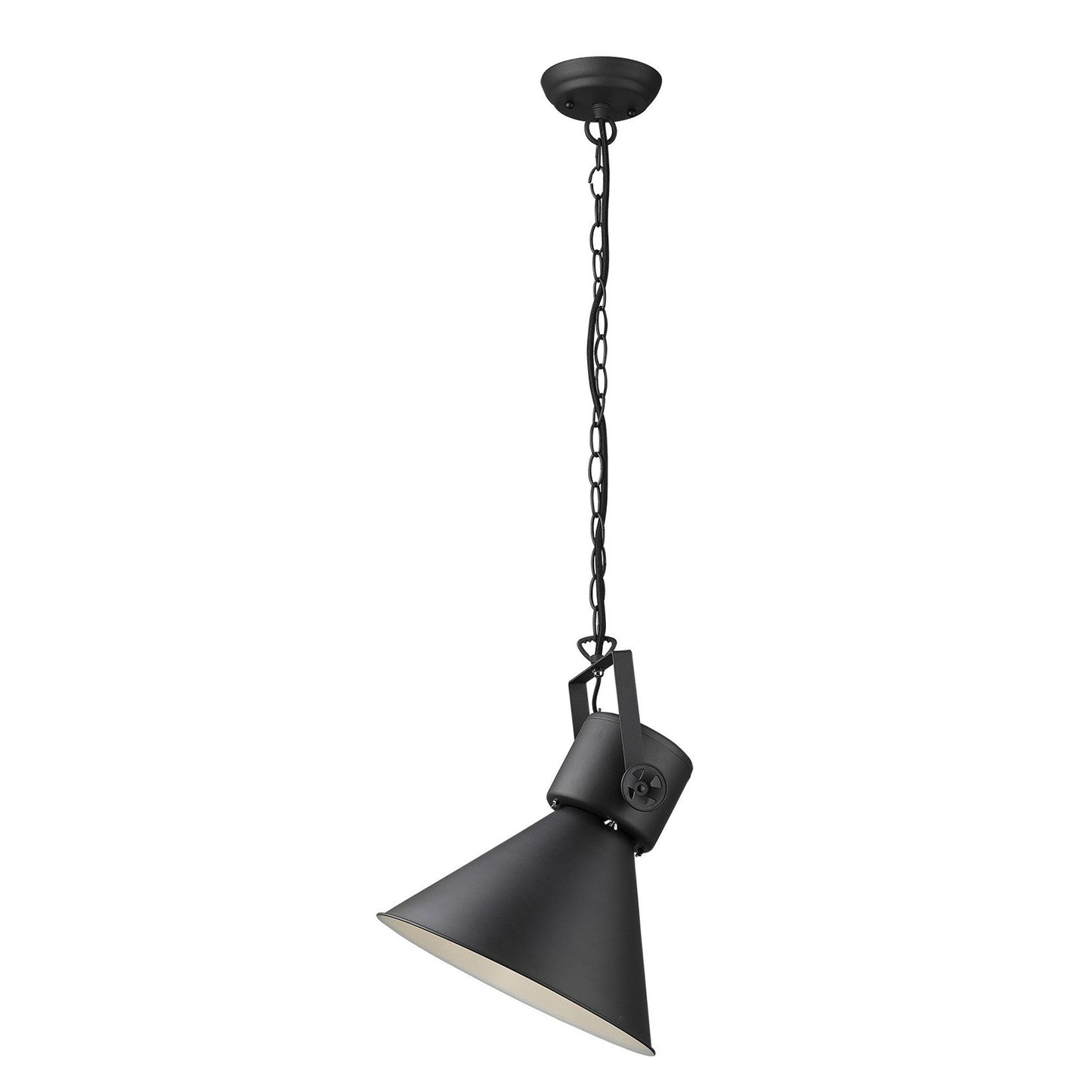 HomeRoots Crew 1-Light Pendant in Matte Black Finish
