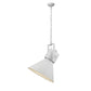 HomeRoots Crew 1-Light Pendant in White Finish