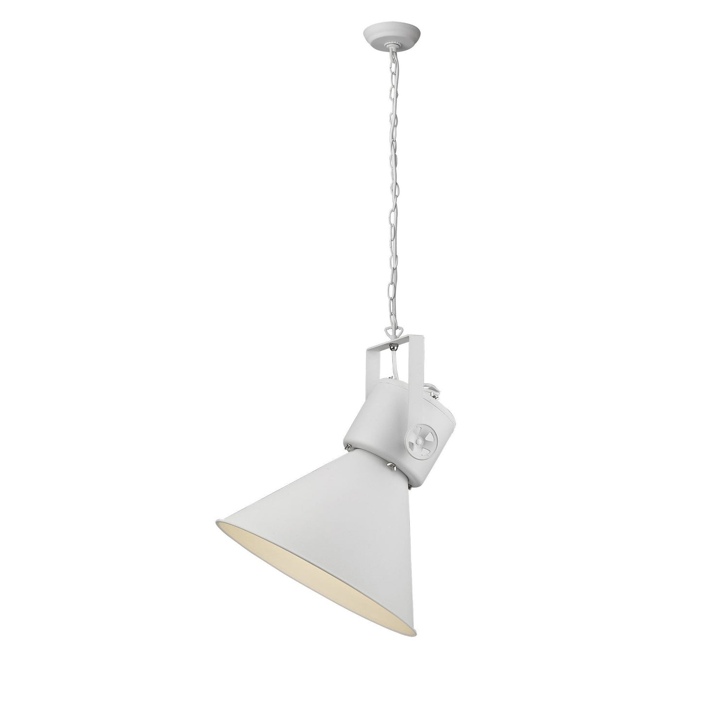 HomeRoots Crew 1-Light Pendant in White Finish