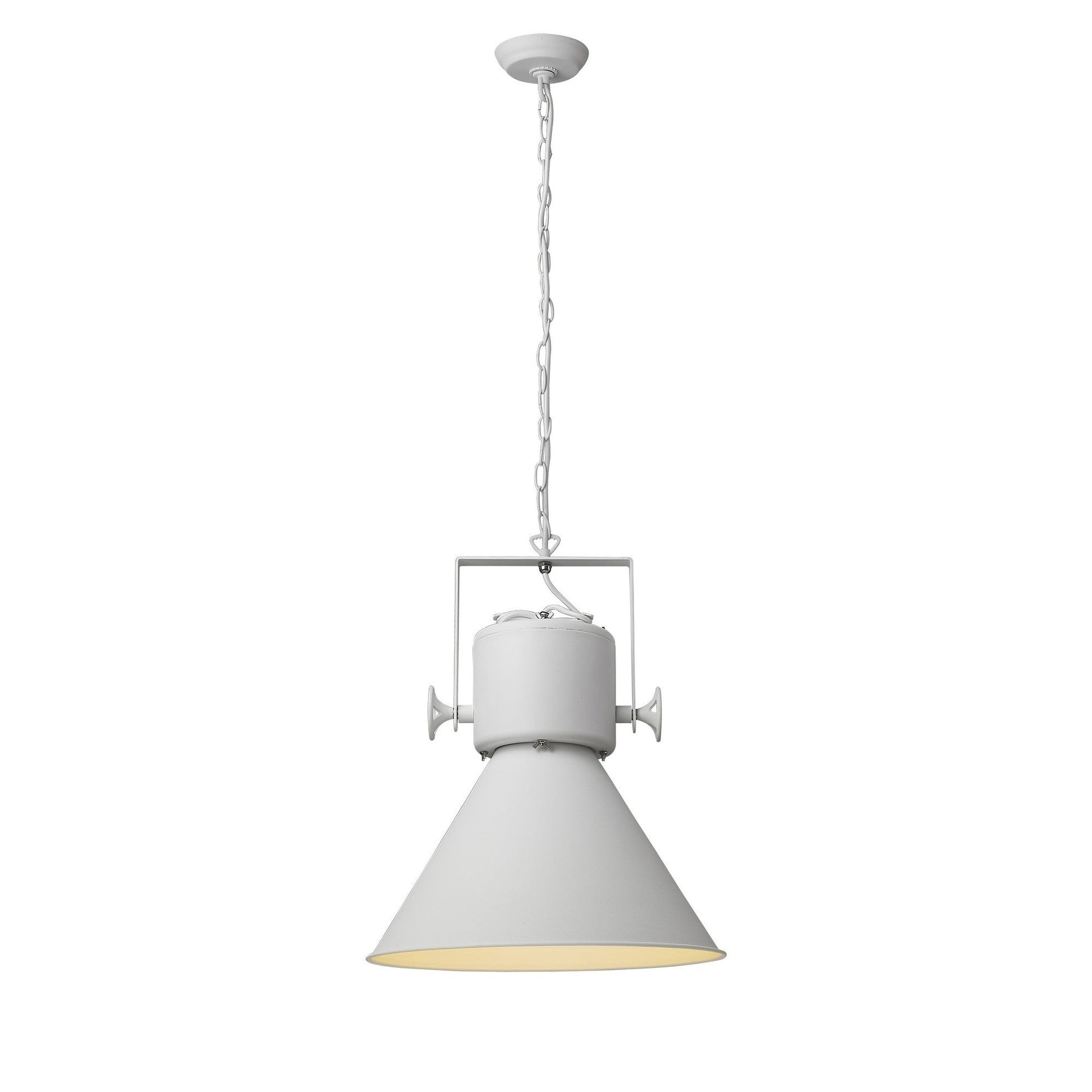 HomeRoots Crew 1-Light Pendant in White Finish