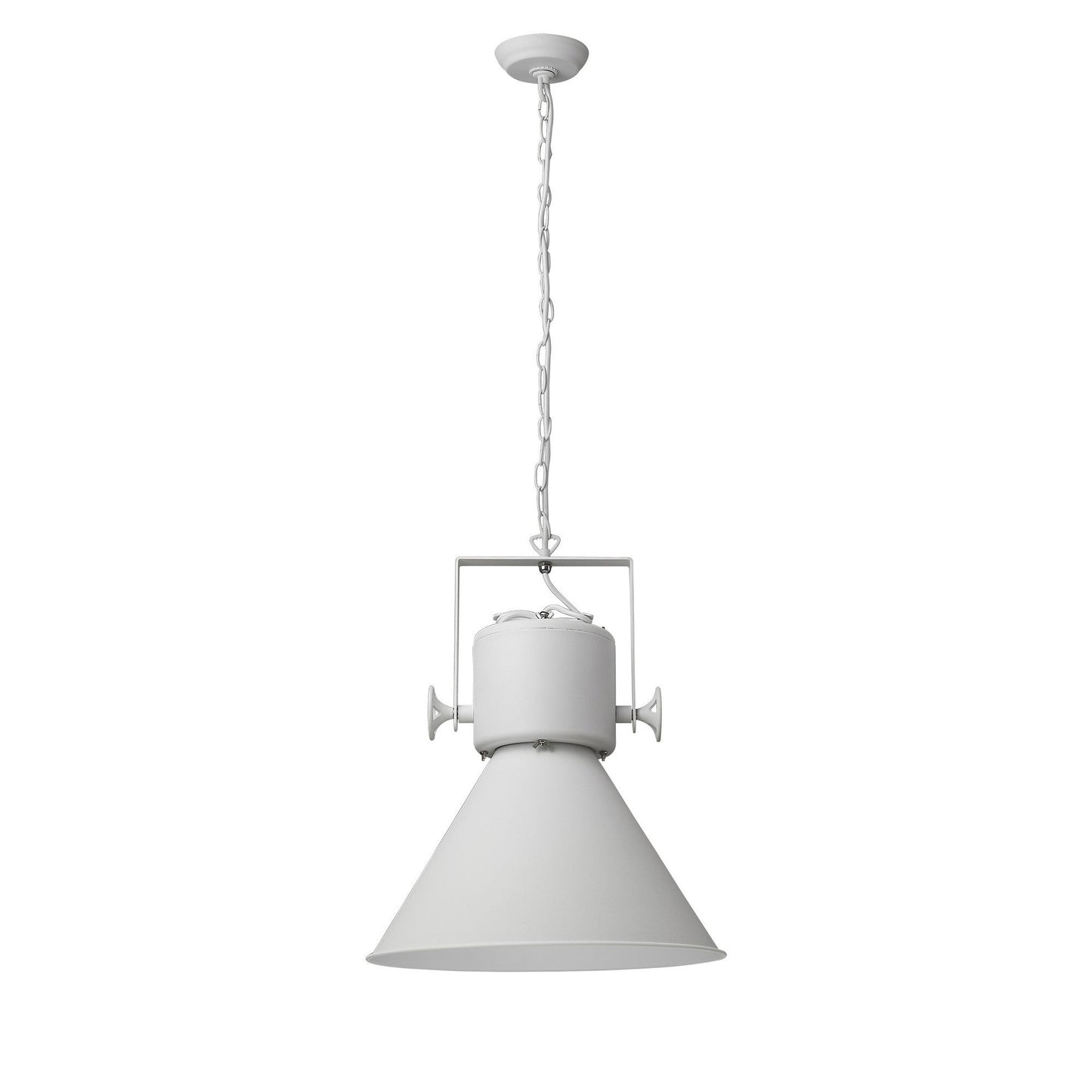 HomeRoots Crew 1-Light Pendant in White Finish