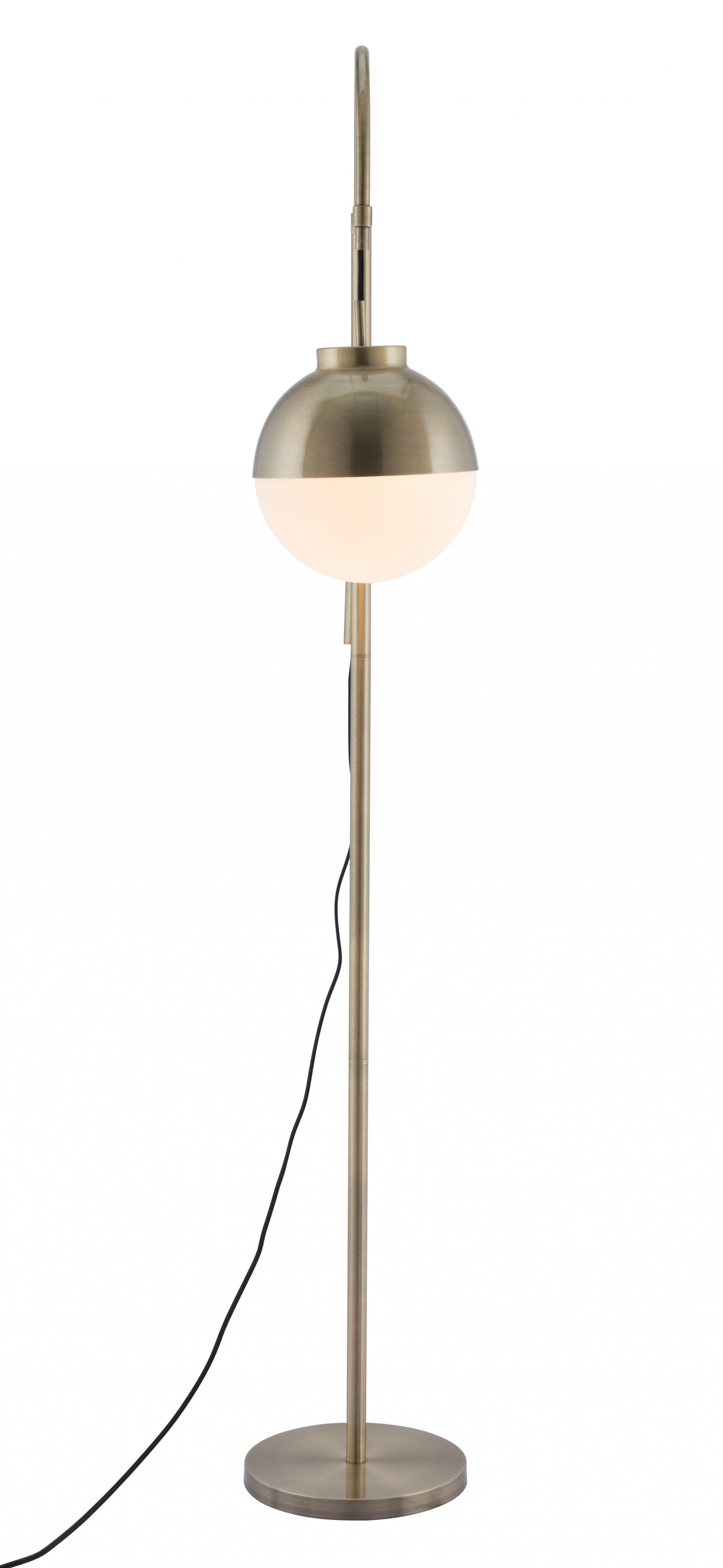 HomeRoots Crossed Floor Lamp With White and Brushed Bronze Finish