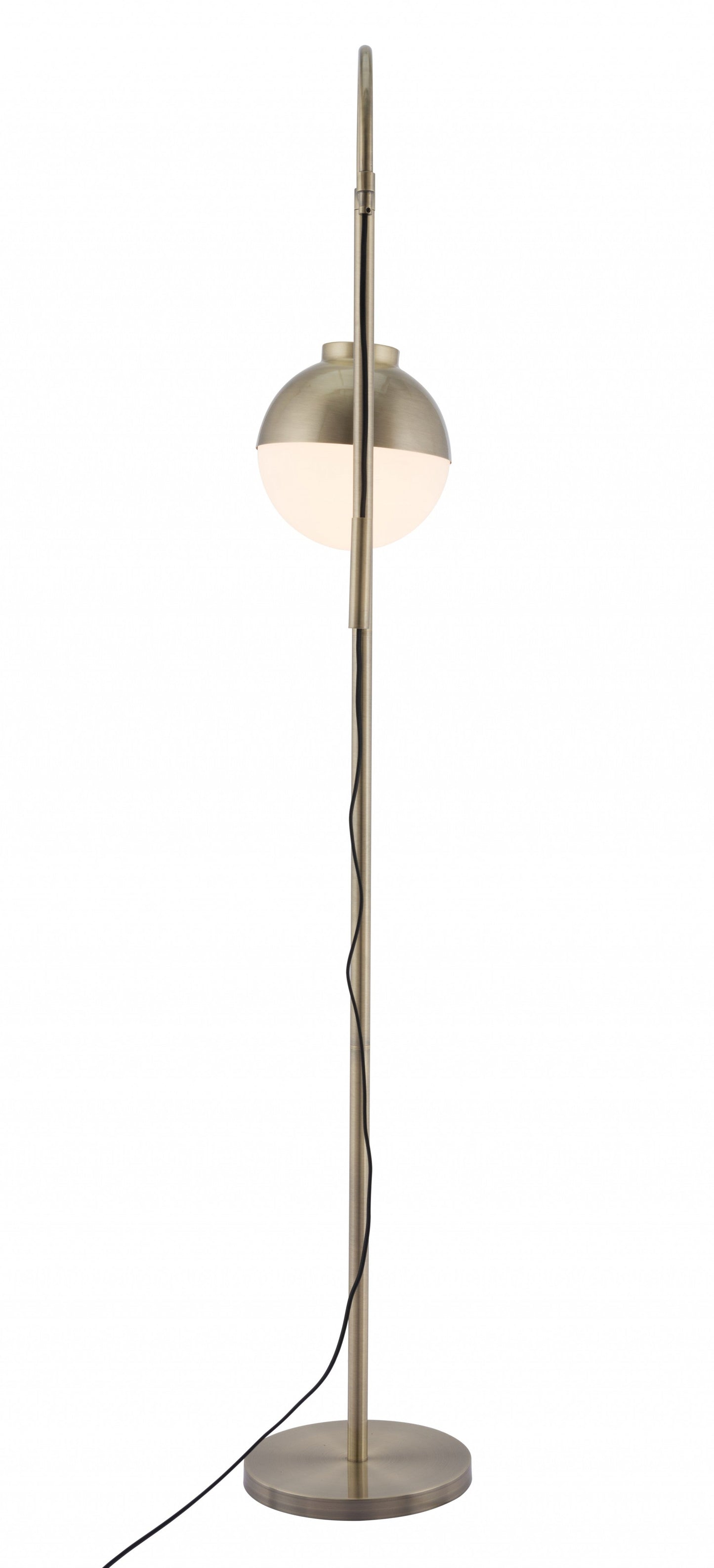 HomeRoots Crossed Floor Lamp With White and Brushed Bronze Finish