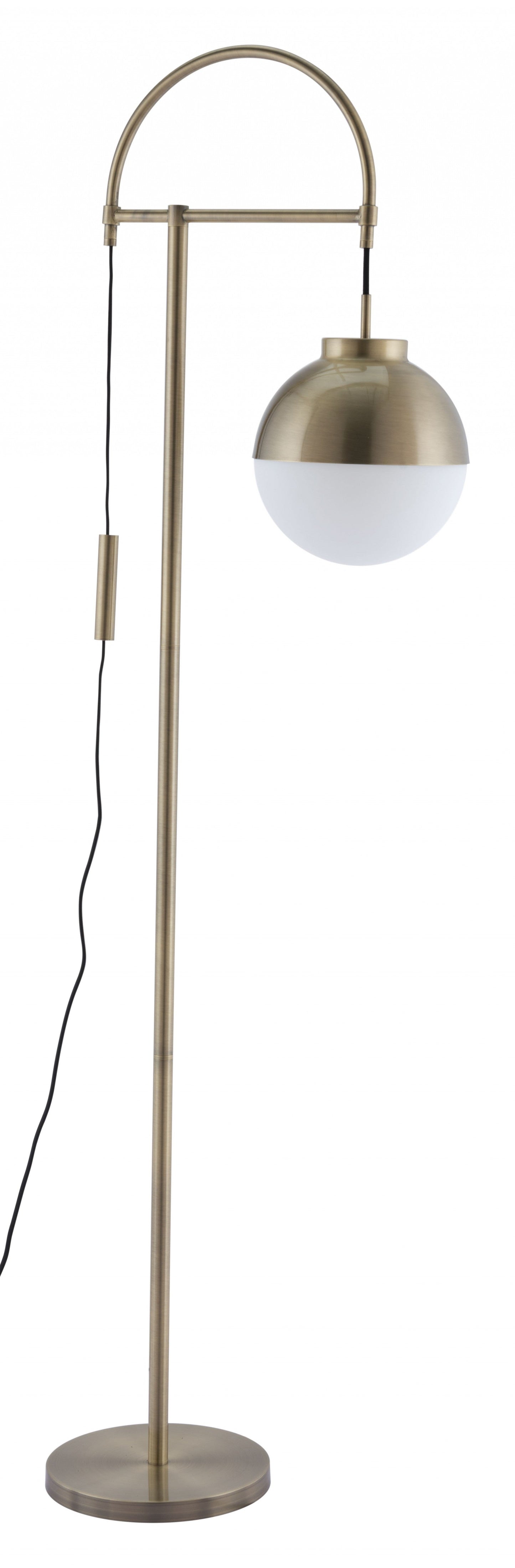 HomeRoots Crossed Floor Lamp With White and Brushed Bronze Finish