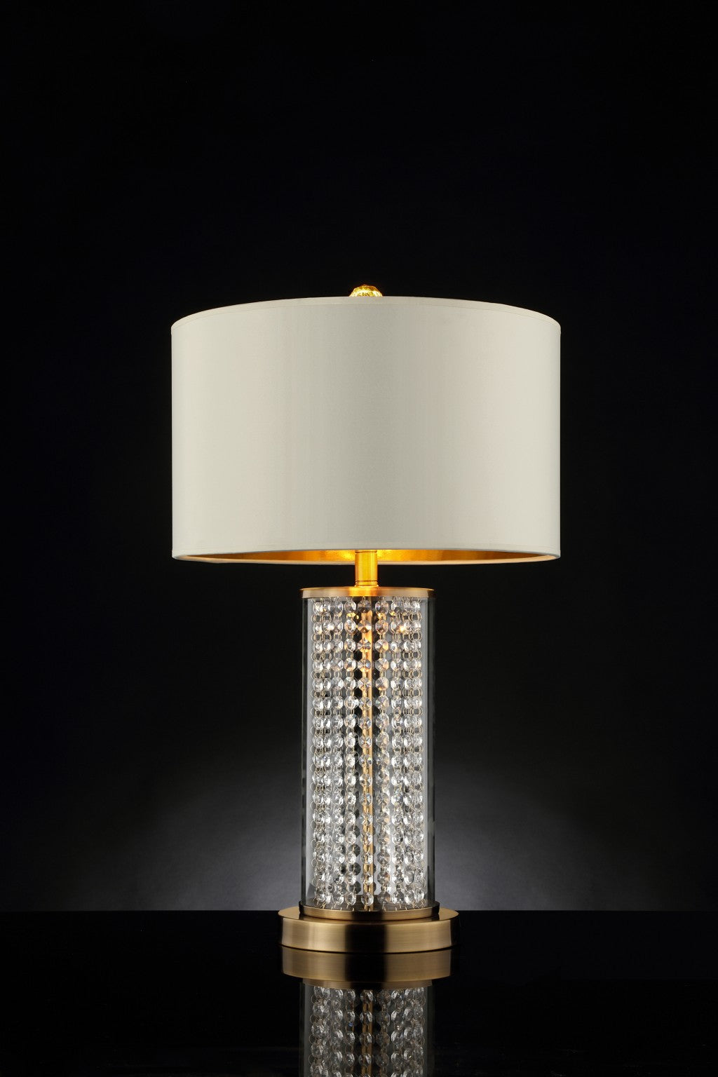 HomeRoots Crystal Desk Lamp With Gold Finish