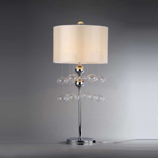 HomeRoots Crystal Shireen Table Lamp In Silver Finish