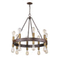 HomeRoots Cumberland 16-Light Chandelier With Raw Brass Sockets and Wood Finish