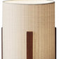 HomeRoots Cylindrical Table Lamp With Linen Shade in Walnut Wood Finish