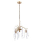 HomeRoots Dangling Faux Crystal Branches Chandelier in Gold Finish