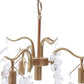 HomeRoots Dangling Faux Crystal Branches Chandelier in Gold Finish