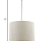 HomeRoots Daria 3-Light Pendant With Washed Gold And White Drum Shade in Washed Gold Finish