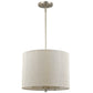 HomeRoots Daria 3-Light Pendant With Washed Gold And White Drum Shade in Washed Gold Finish