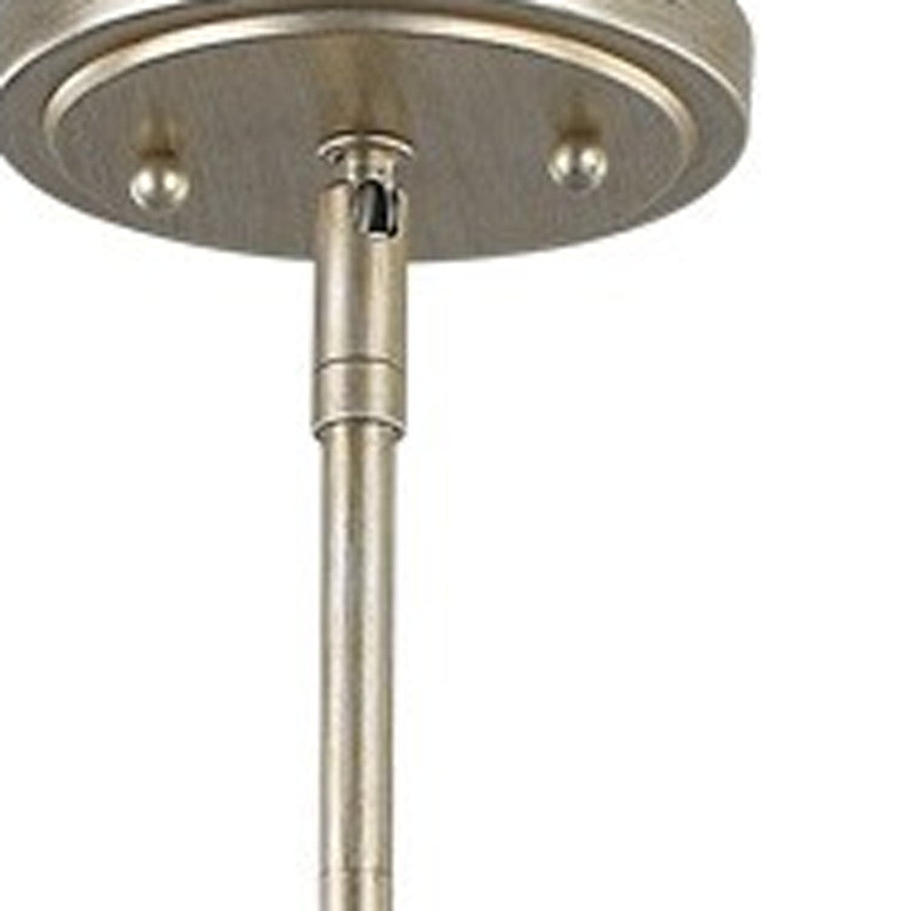 HomeRoots Daria 3-Light Pendant With Washed Gold And White Drum Shade in Washed Gold Finish