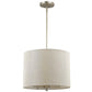 HomeRoots Daria 3-Light Pendant With Washed Gold And White Drum Shade in Washed Gold Finish