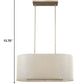 HomeRoots Daria 6-Light Island Pendant With Washed Gold And White Shade in Washed Gold Finish